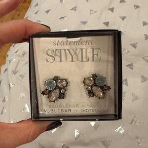 NWT BaubleBar Blue and Cream Gemstone Earrings